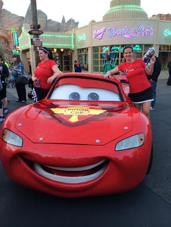 Bonus of the Run Disney fun run? Posing with Lightning McQueen at the end