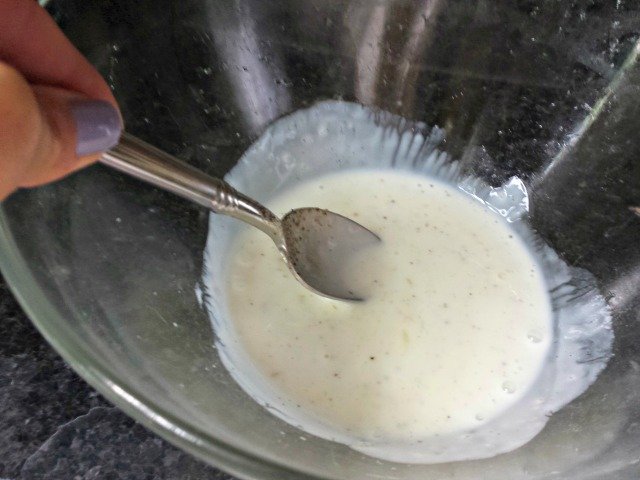 Mix ingredients for dressing before serving
