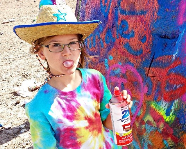 Spraypainting at the Cadillac Ranch