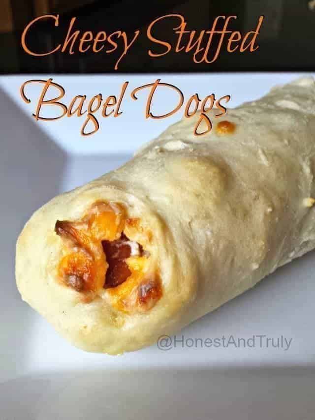 Enjoy a homemade Cheesy Stuffed Bagel Dog for dinner tonight with this easy recipe that's #PackedWithSavings #shop