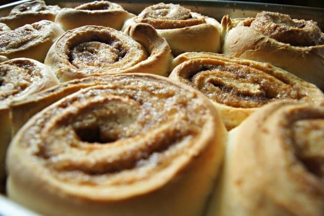 Fresh baked cinnamon rolls