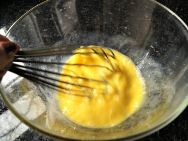 Whisking eggs and oil