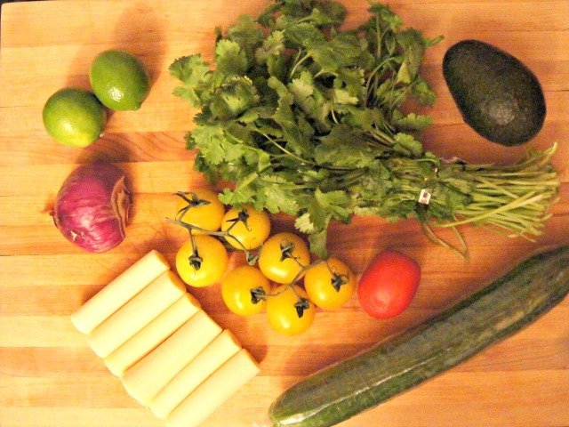 Hearts of Palm salad ingredients