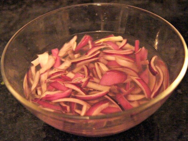soak onions in cold water
