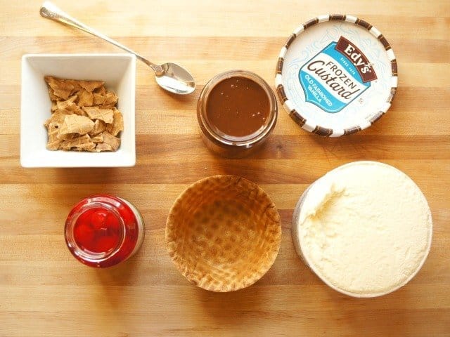 Ingredients to make Drumstix frozen custard