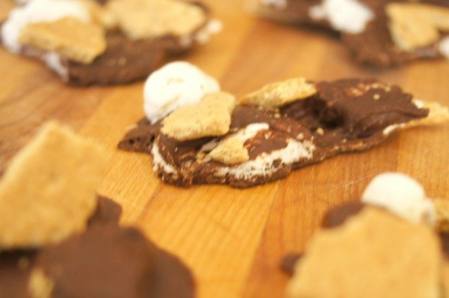 Pieces of s'mores bark