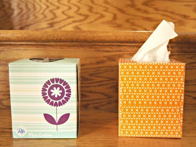 Use empty tissue boxes as garbage cans