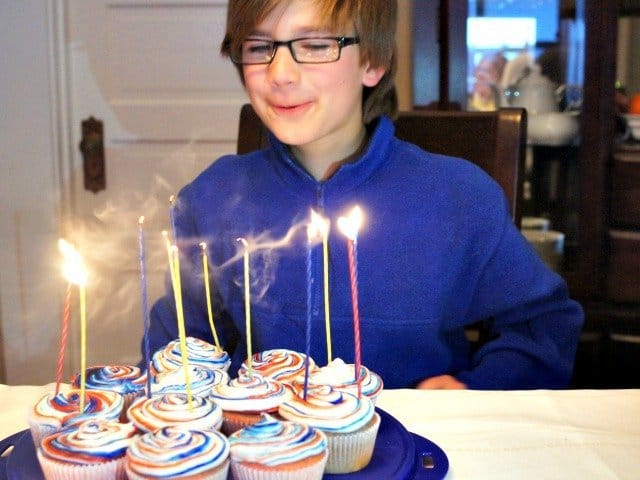 Blowing out candles