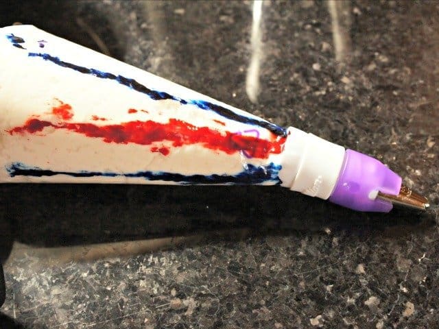 Piping bag ready for swirl cupcakes