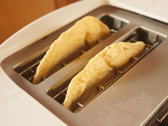 toast corn tortillas in toaster