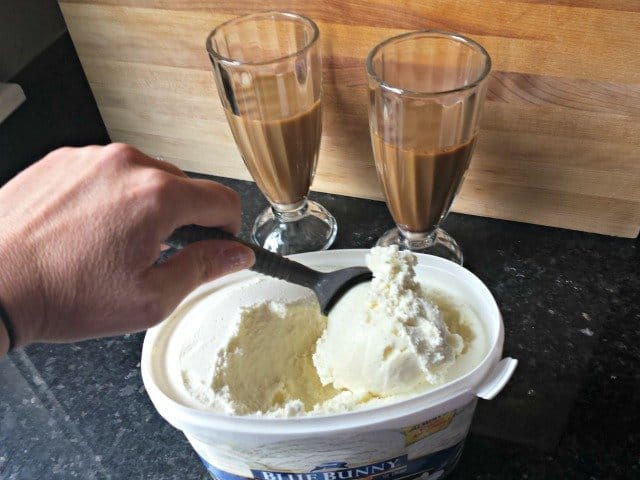 Add Blue Bunny Ice Cream to finish your iced coffee float
