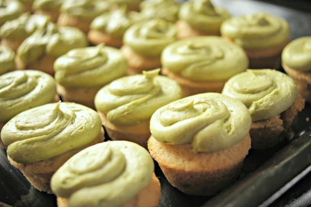 Beautiful green tea cupcakes with matcha frosting