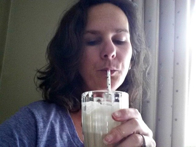 Enjoying my iced coffee float