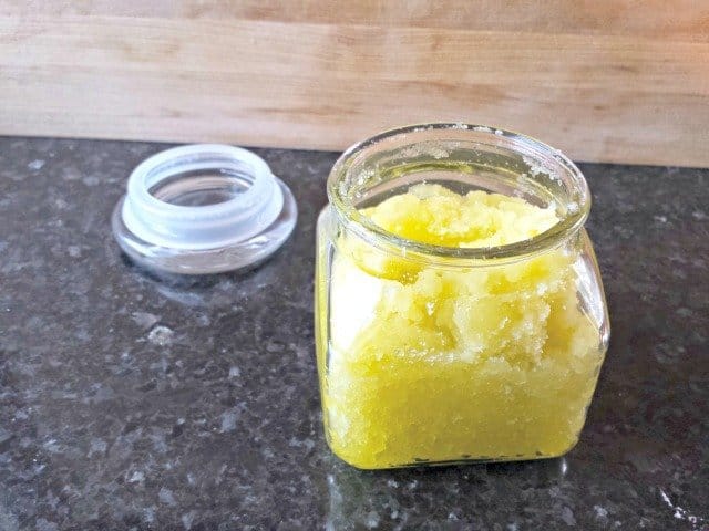 Jar of peppermint sugar scrub