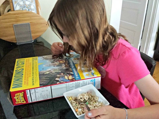 Checking out the cereal box back