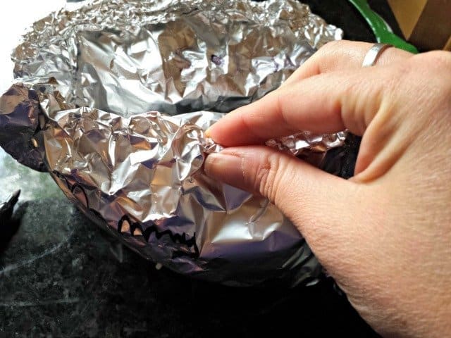 Fold the top over your grilled chicken pocket