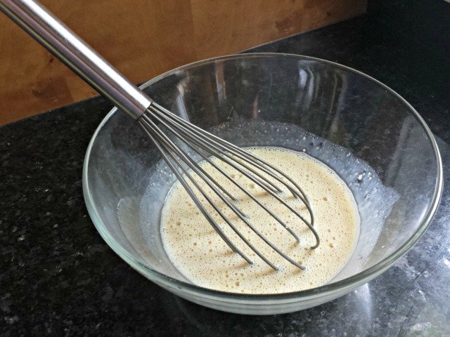 Mix custard for cereal crusted French toast