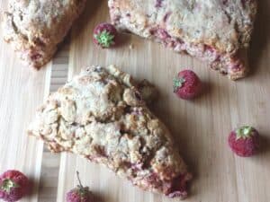Enjoying strawberry bacon scones