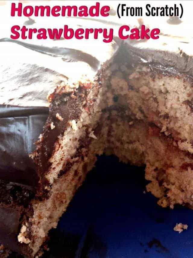Homemade strawberry cake