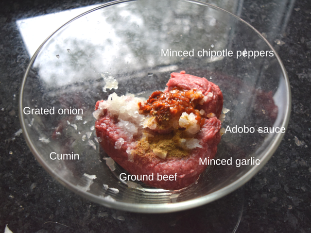 Ingredients for chipotle burgers