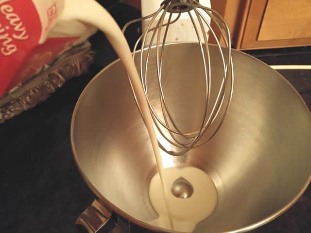 Add heaving whipping cream to bowl