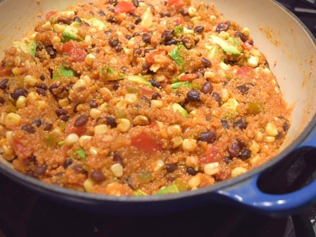 Completed Mexican skillet quinoa