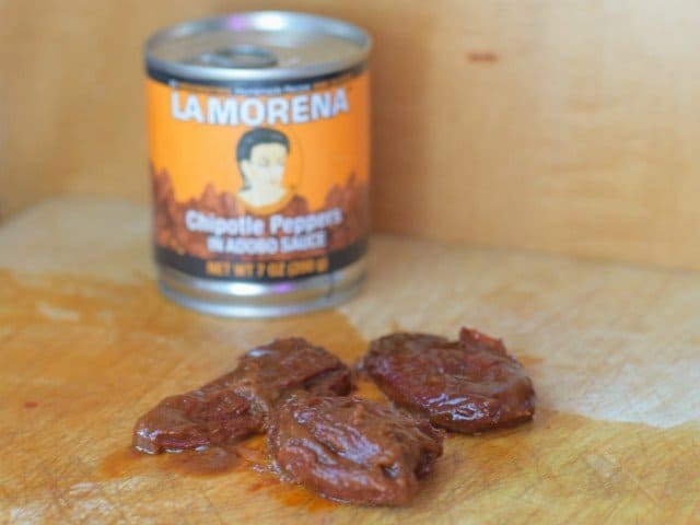 Chop chipotle peppers