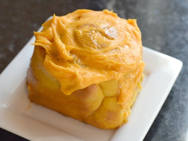 Fresh pumpkin cinnamon roll