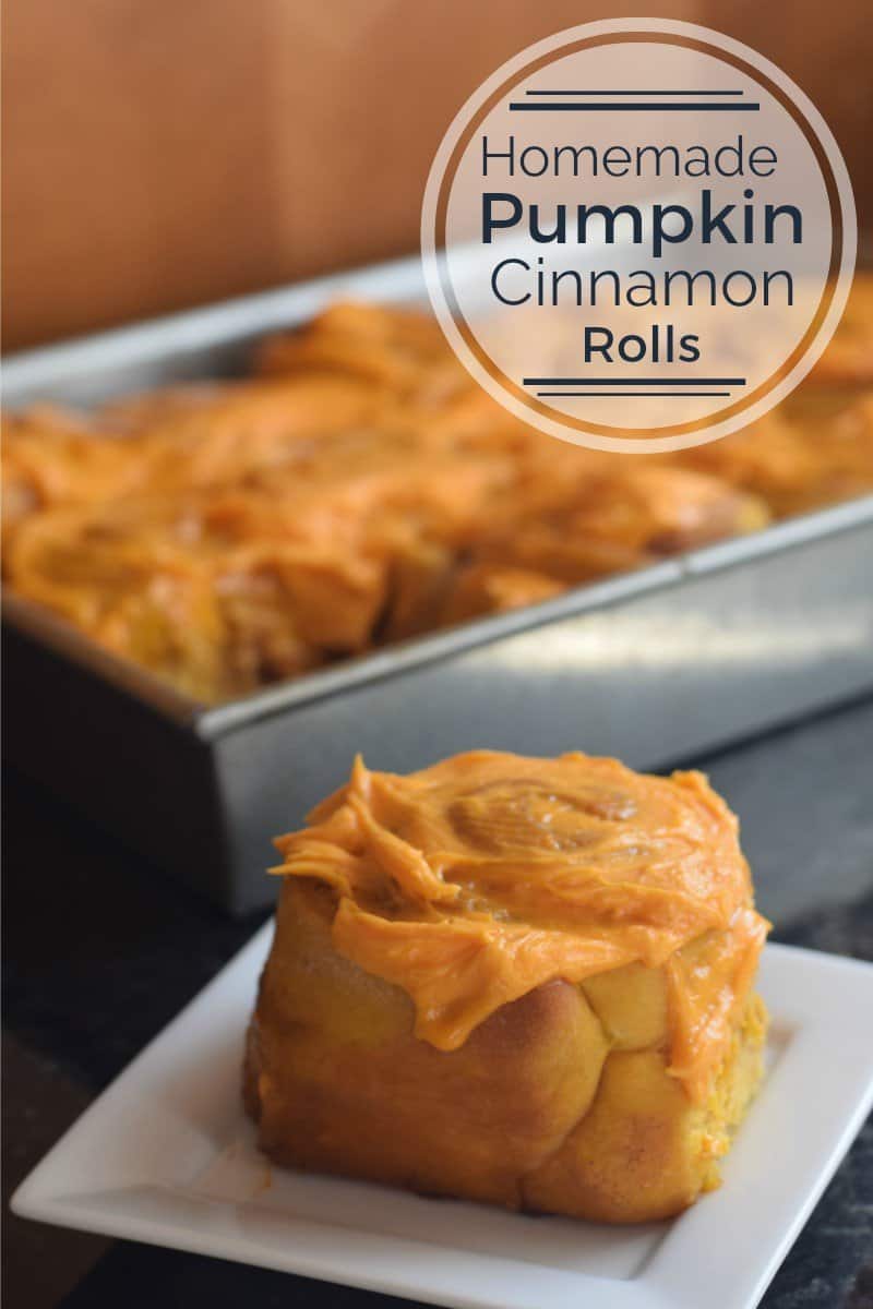 Homemade pumpkin Cinnamon Rolls ready to eat