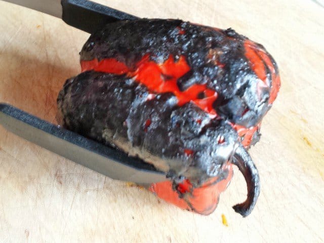 Roast your red peppers
