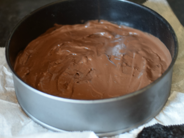 Start with your layer of chocolate So Delicious