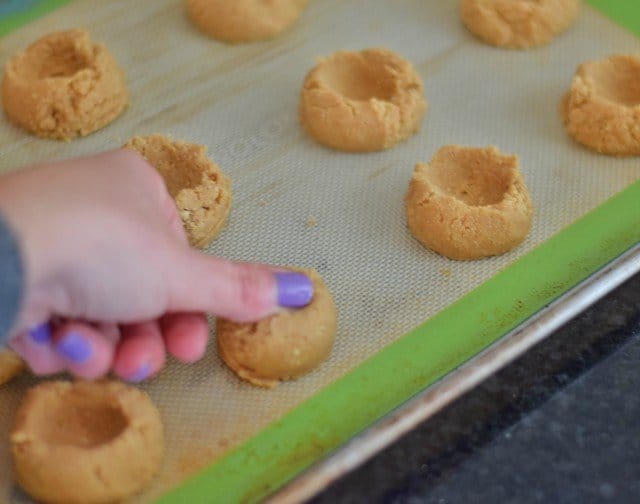 Add thumbprint to smores cookies