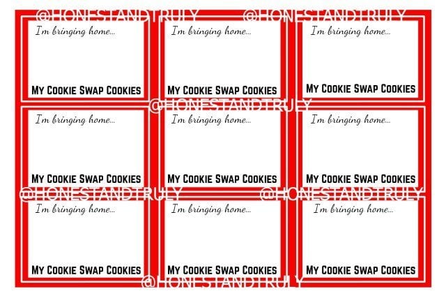 Free cookie swap labels Printable for posting