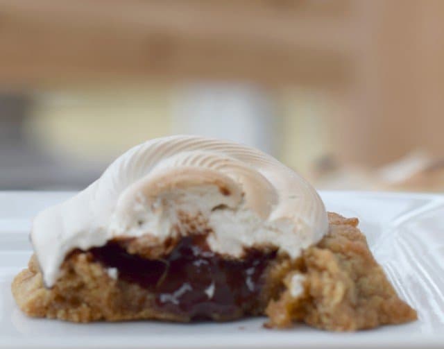 S'mores cookies with a bite missing