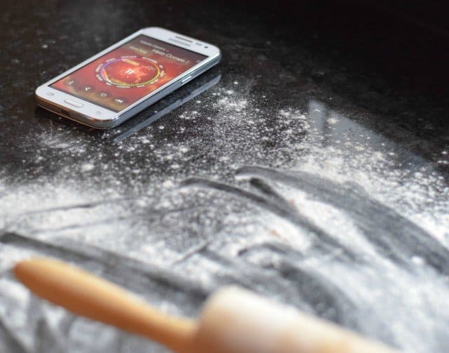 Streaming music while baking Christmas cookies