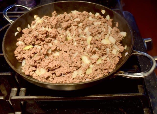 Brown ground beef