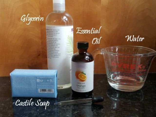 Ingredients needed for DIY Bubble Bath