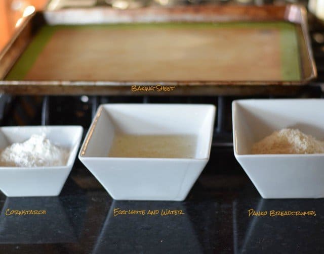 Set up your workstation before starting baked sweet and sour chicken