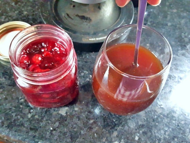 Add cherries and stir