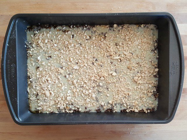 Add chopped nuts to magic cookie bars
