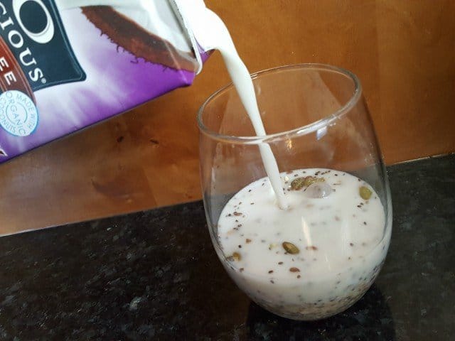 Add milk to homemade gluten free cereal