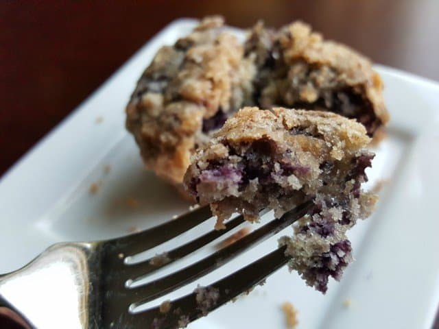 Enjoying a blueberry streusel cofffee cake