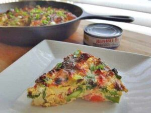 Slice of nicoise dinner omelet