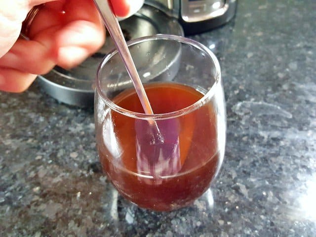 Stir chocolate to mix