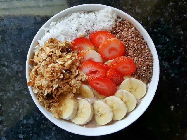 Delicious protein power smoothie bowl