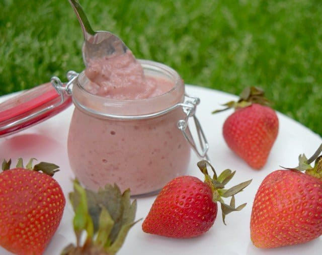 Enjoy homemade strawberry curd as a dip