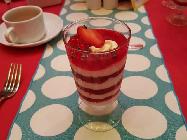 Green eggs and ham Seuss at Sea strawberry parfait dessert