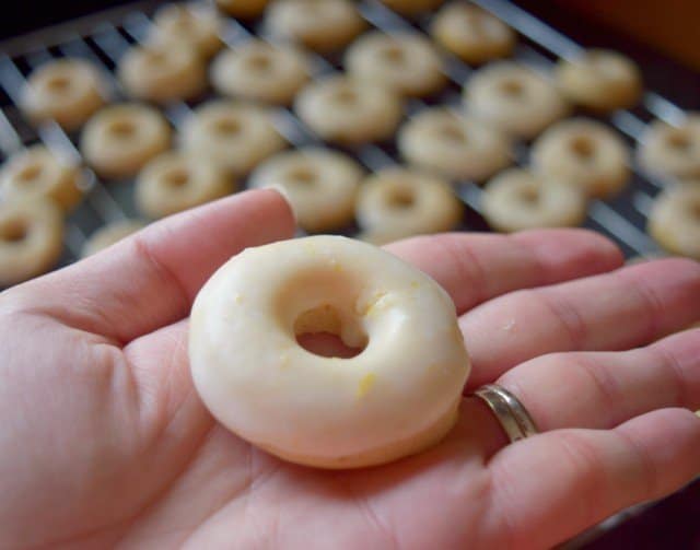 Mini cute baked lemon glazed donut