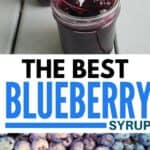 Homemade Blueberry syrup jar