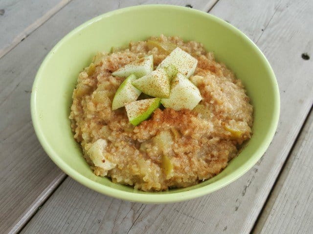 Beautiful bowl of caramelized apple oatmeal